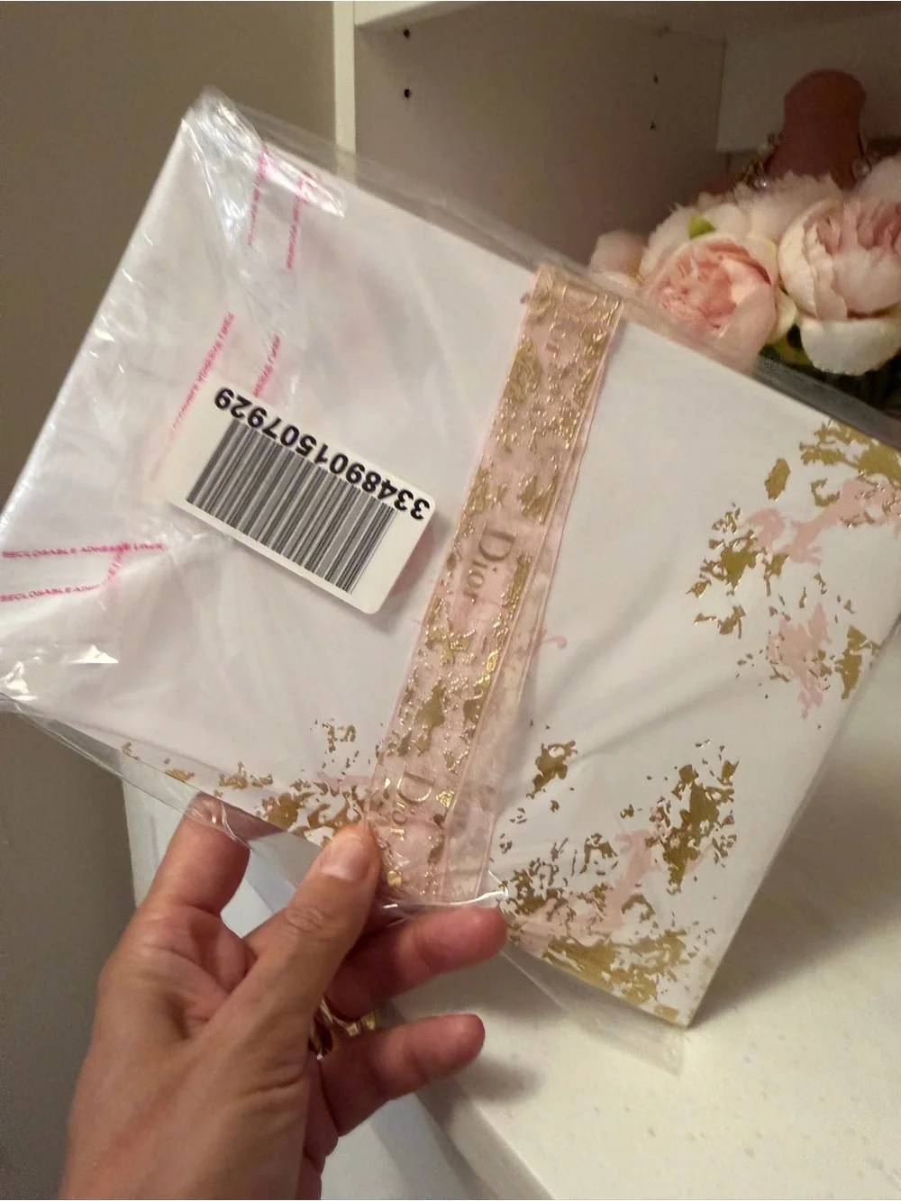 Made for Dior Pink and Gold Decorative Gift Bag 🎁 with ribbon NIP